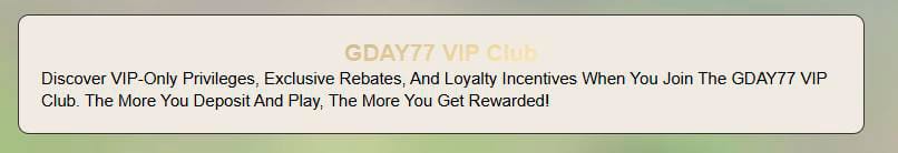 VIP club gday77 casino